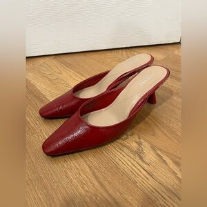 Alfani cecilia slip on mule pumps red patent